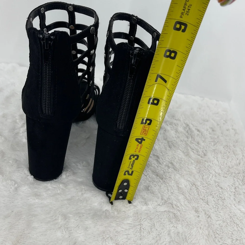 Report Black Caged Heels with Silver Accents WOMENS SIZE 8